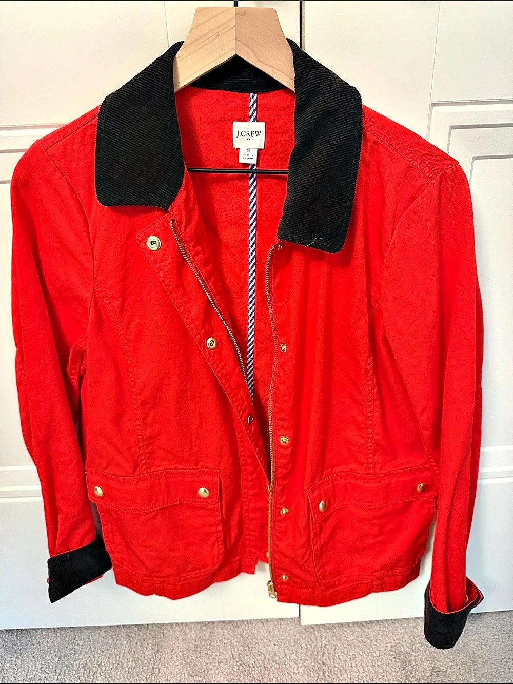 J.Crew Barn Jacket Red & Black Size Small